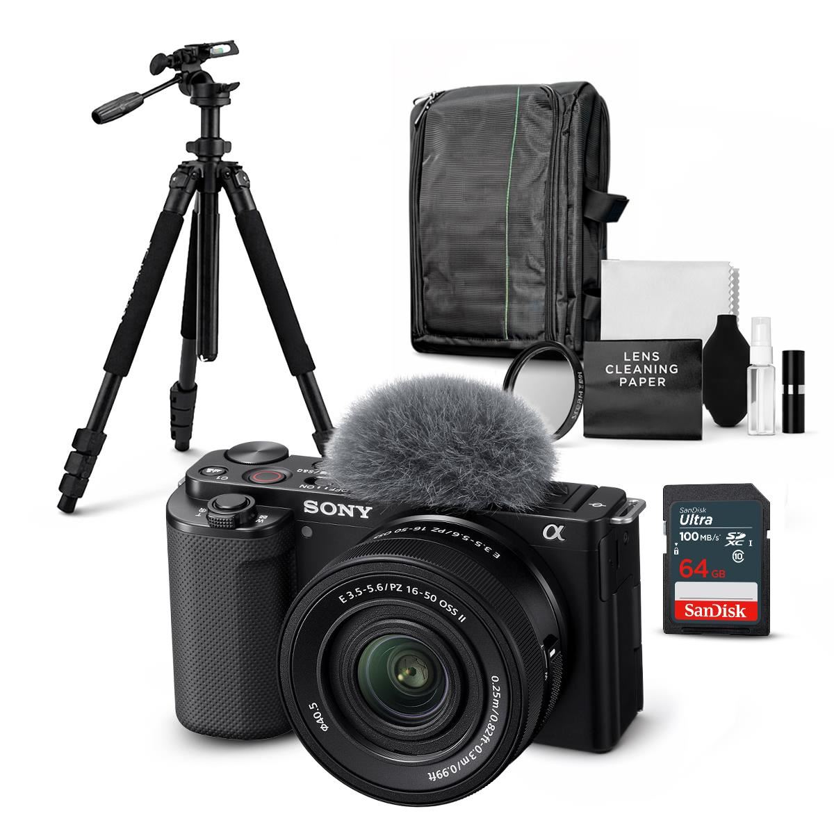 Cámara Sony ZV-E10 Mirrorless + Lente 16-50mm f35-56 II + Kit Ultimate de Accesorios